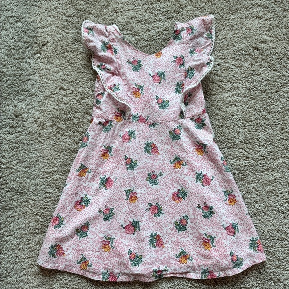 Girls Janie and Jack dress Pink Flutter Sleeve Sundress floral size 5 - Picture 2 of 10